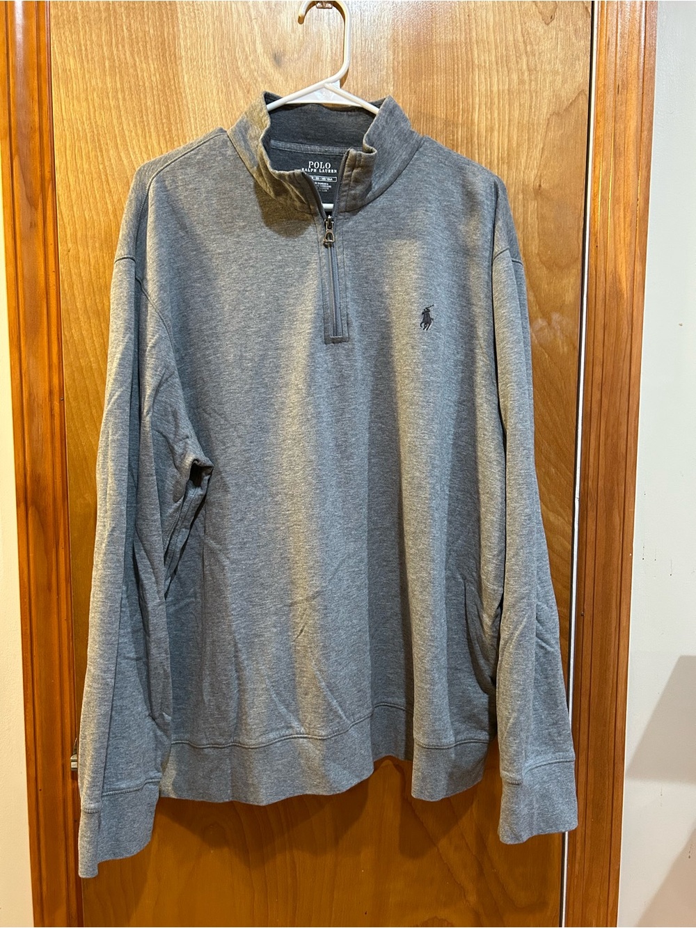 Polo Ralph Lauren Grey 1/4 Zip Pullover Sweatshirt Mens XL EUC